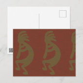 フルート遊のココペリ姿、緑の赤さび ポストカード (正面/裏面)