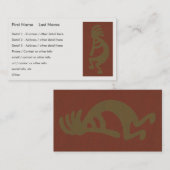 フルート遊のココペリ姿 – 緑オン赤 名刺 (正面/裏面)