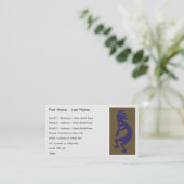 フルート遊のココペリ姿 – 青オングリーン 名刺 (スタンド正面)