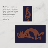 フルート遊のココペリ姿 – 青オンレッド 名刺 (正面/裏面)