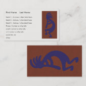 フルート遊のココペリ姿 – 青オンレッド 名刺 (正面/裏面)