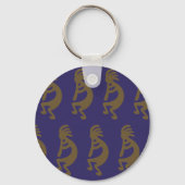 フルート遊のココペリ – 青（緑） キーホルダー (裏面)