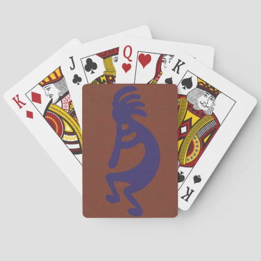 フルート遊ズココペリ姿 – ブルーオンラストリッド トランプ (裏面)