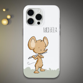 フルート音楽が奏でる可愛いマウス iPhone 15 PRO MAXケース