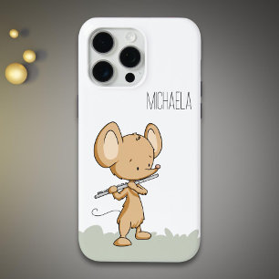 フルート音楽が奏でる可愛いマウス iPhone 15 PRO MAXケース
