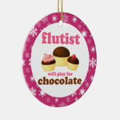 フルート音楽クリスマスの引用文のオーナメントのギフト セラミックオーナメント (右)