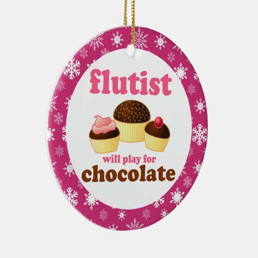 フルート音楽クリスマスの引用文のオーナメントのギフト セラミックオーナメント (右)