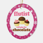 フルート音楽クリスマスの引用文のオーナメントのギフト セラミックオーナメント (左)