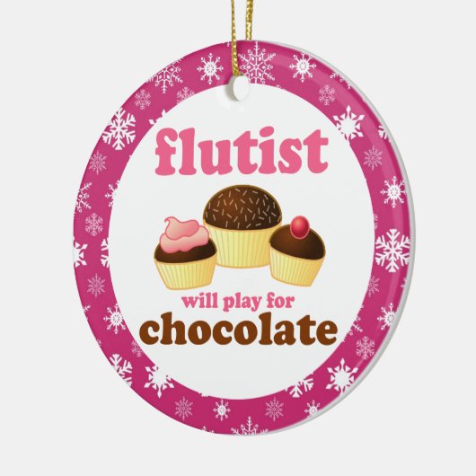 フルート音楽クリスマスの引用文のオーナメントのギフト セラミックオーナメント (左)