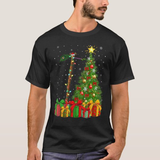 フルート音楽クリスマスホリデーサンタフルートChristmas Tr Tシャツ (正面)