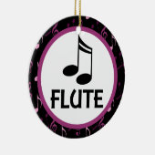 フルート音楽ノートのクリスマスのオーナメントのギフト セラミックオーナメント (右)