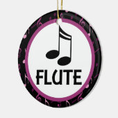 フルート音楽ノートのクリスマスのオーナメントのギフト セラミックオーナメント (左)