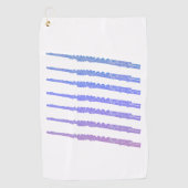 フルート音楽ピンクブルーパープル ゴルフタオル (正面)