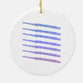 フルート音楽ピンクブルーパープル セラミックオーナメント (裏面)