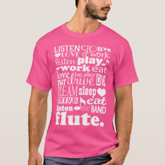 フルート音楽フルート派スクールバンドギフトティー Tシャツ