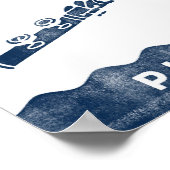 フルート音楽ポスターブルー遊ホワイトオンアートプリント ポスター (角)