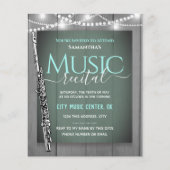 フルート音楽リサイタルフォーマル招待状 (正面)