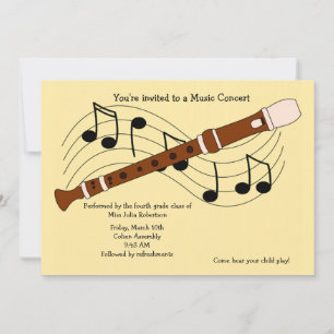 フルート音楽リサイタル招待状 招待状