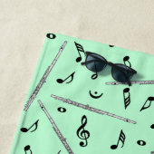 フルート音符パターンビーチタオル ビーチタオル (インサイチュ)