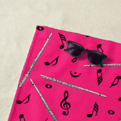 フルート音符パターンビーチタオル ビーチタオル (インサイチュ)