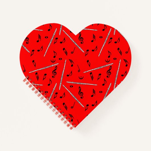 フルート音符パターン ノートブック (正面)