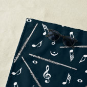 フルート音符パターン ビーチタオル (インサイチュ)