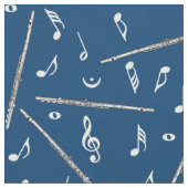 フルート音符パターン ファブリック (クローズアップ)