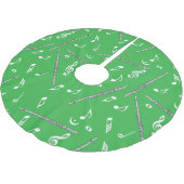 フルート音符パターン ブラッシュドポリエステルツリースカート (アングル)