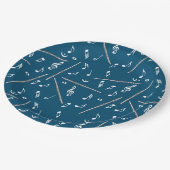 フルート音符パターン ペーパープレート (アングル)