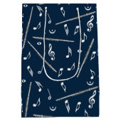 フルート音符パターン ミディアムペーパーバッグ (裏面)