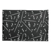 フルート音符パターン 枕カバー (裏面-左)