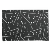 フルート音符パターン 枕カバー (正面右)