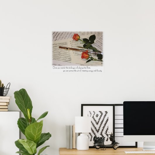 フルート – エネルギーと美しい ポスター (ホームオフィス)