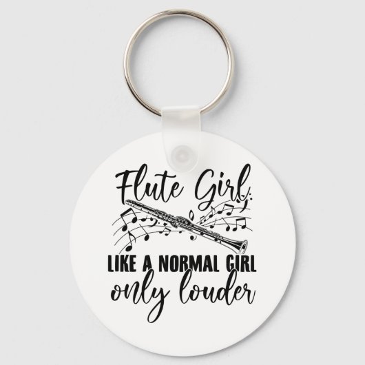 フルート・ガール |フルートの贈り物アイディア キーホルダー (正面)