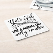 フルート・ガール |フルートの贈り物アイディア スクエアペーパーコースター (アングル)