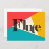 フルート トリカラー - ターコイズ コーラル ゴールド ポストカード (正面/裏面)