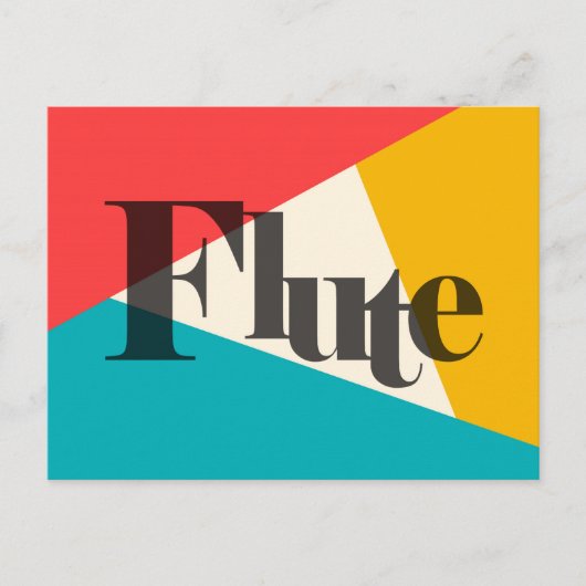 フルート トリカラー - ターコイズ コーラル ゴールド ポストカード (正面)