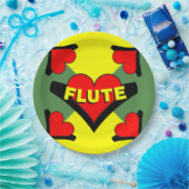 フルート(ハート) ペーパープレート (パーティー)