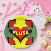 フルート(ハート) ペーパープレート (パーティー)