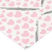 フルート、ピンクハート、フルートミュージシャン結婚ズ ショートテーブルランナー (コーナー)