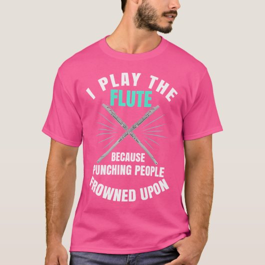 フルート – フおもしろいート楽器音楽プレイヤーパンク Tシャツ (正面)