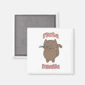 フルート・ファナティックおもしろいネコ マグネット (正面/裏面)