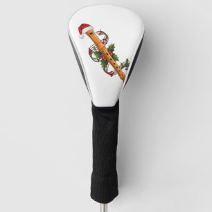 フルート+リコーダー+楽器+サンタ+帽子+クリスマス ゴルフヘッドカバー
