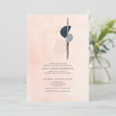 フルート リサイタル 概要 ブラッシュピンク & ブルー ゴールド 招待状 (スタンド正面)