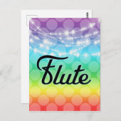 フルート レインボー LGBT ゲイ ライト ミュージック ポストカード (正面/裏面)