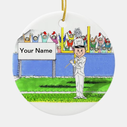 フルート – 男性 セラミックオーナメント (正面)