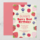 フルームテーマの1歳誕生日 招待状 (正面/裏面)