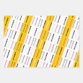 フルーモダントシンプルカッコいい音楽フルートミニマル奏者 ラッピングペーパーシート (正面)