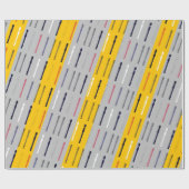 フルーモダントシンプルカッコいい音楽フルートミニマル奏者 ラッピングペーパー (フラット)