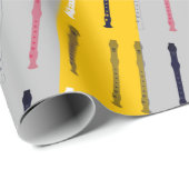 フルーモダントシンプルカッコいい音楽フルートミニマル奏者 ラッピングペーパー (ロールコーナー)